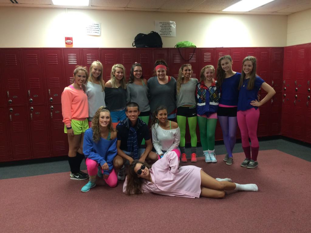 Ms_Jagoditz's tweet photo. Celebrating 80's Day with my seniors ❤️ #spiritweek http://t.co/6Um12j00jj