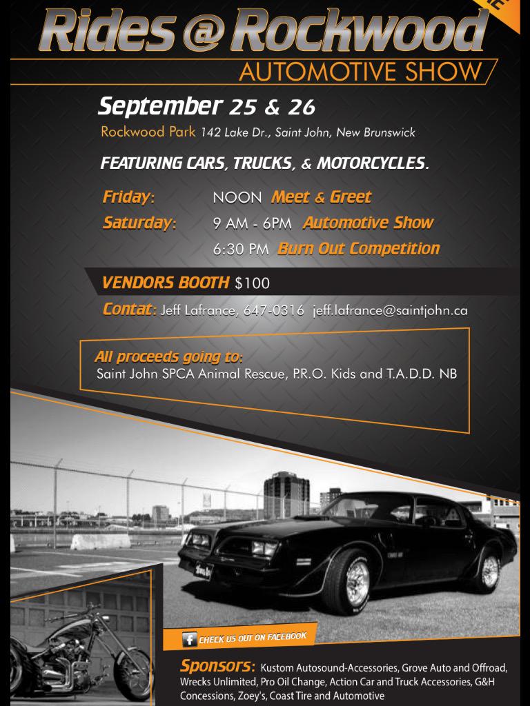 MelnortonNB's tweet photo. Chance to see some hot rides &amp; support our @SPCAAR @PROKidsSJ &amp; #T.A.D.D.NB @rockwoodpark http://t.co/Xye87sOeVH