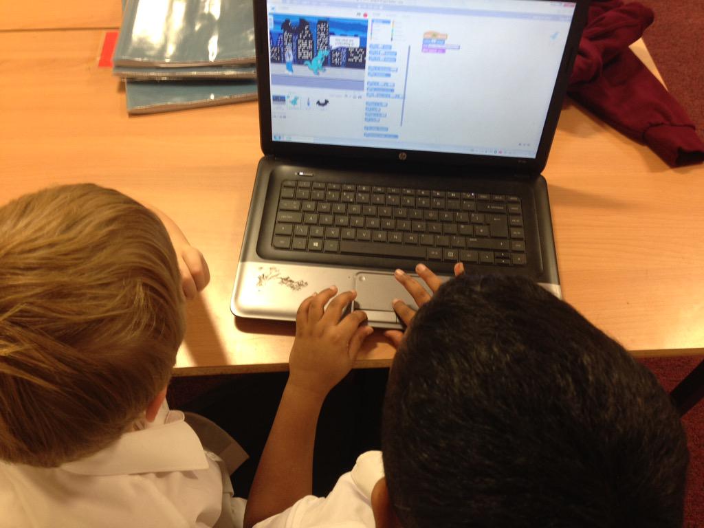 Mrs_Computing's tweet image. Year 3 are enjoying their first #scratch lesson using the motion and looks blocks #weareprogrammers @SwitchedOnComp