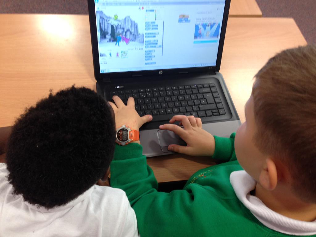 Mrs_Computing's tweet image. Year 3 are enjoying their first #scratch lesson using the motion and looks blocks #weareprogrammers @SwitchedOnComp