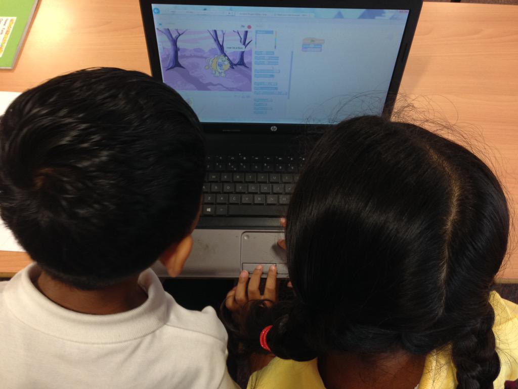 Mrs_Computing's tweet image. Year 3 are enjoying their first #scratch lesson using the motion and looks blocks #weareprogrammers @SwitchedOnComp