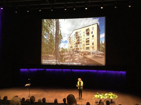 ArchinfoFinland's tweet photo. Finlandia Prize for Architecture awarded to the Puukuokka high-rise residential building!
#ArkfinPrize http://t.co/SeWEebS6nO