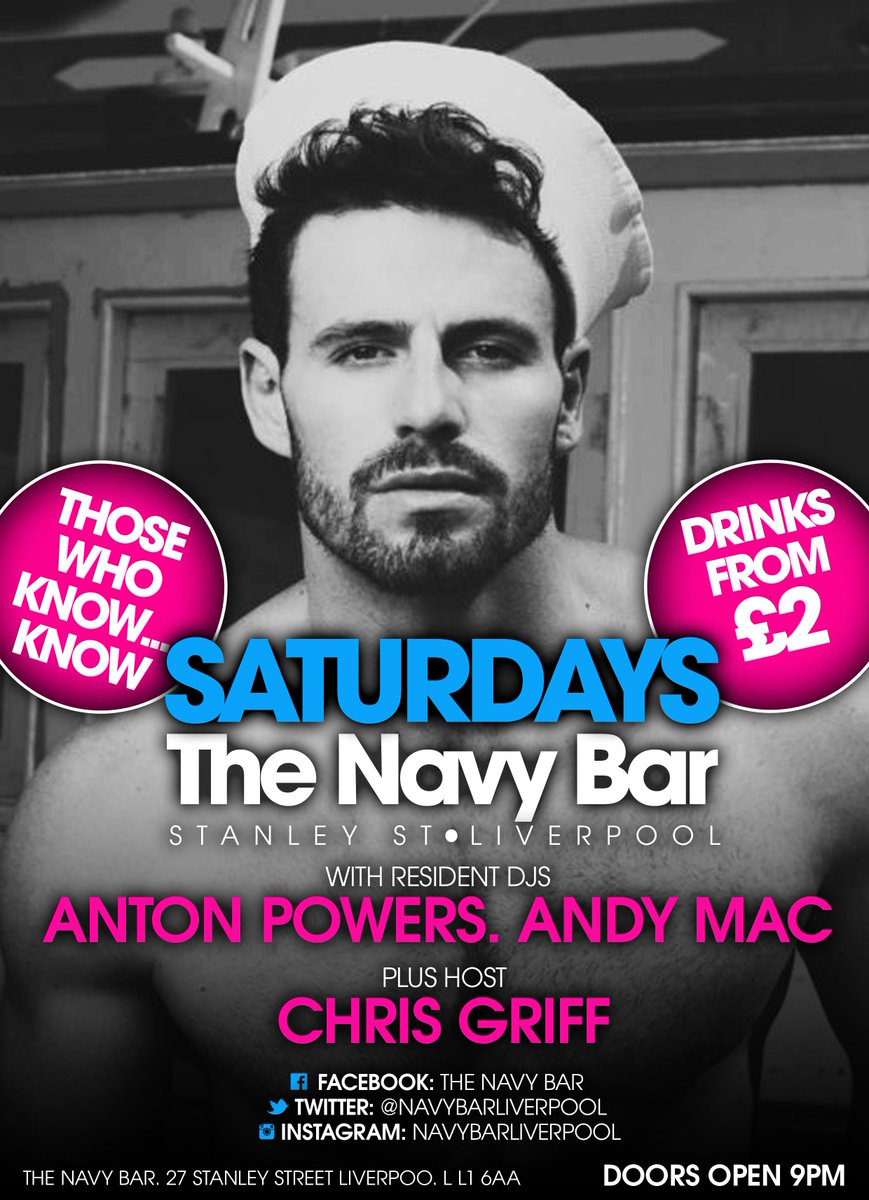 Saturdays At Navy

FABULOUS 💋💋💋

Resident Dj @andymcgrath 

Plus Hosts Chris Griff &amp; Stella 

Free Entry
