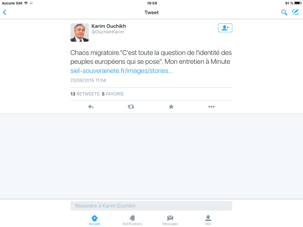 Claude2mougins's tweet photo. S'appeler Karim Ouchikh et prôner les thèses stupides et haineuses du FN sur l'identité nationale... #DindeDeNoël http://t.co/JVlios9IZu
