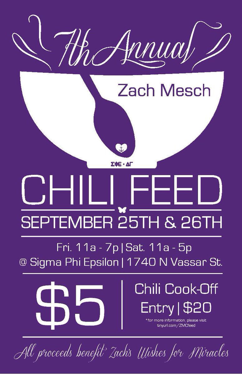 T95Rocks's tweet photo. The 7th Annual Zach Mesch Chili Feed is this Friday &amp; Saturday at the @SigEp_WichitaSt house.
http://t.co/WO9vSeHXQa http://t.co/QXeEw9VpKB