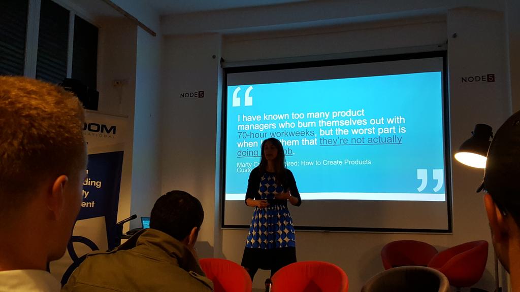 PaoloLacche's tweet photo. Clara Cismaru from Polarion tells about being an effective PM with the time we have, now at the #PMCzech meetup http://t.co/q8KuI8jvpV