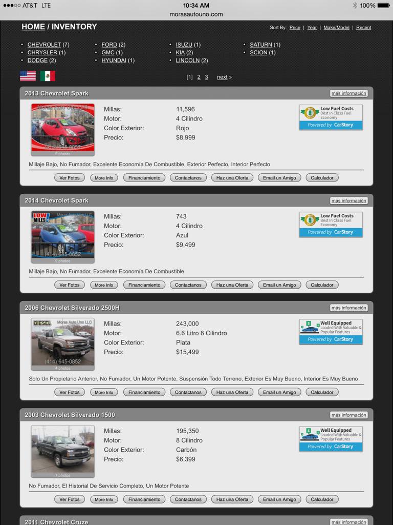 AutoCorner's tweet image. We have released our Spanish version. Current customers please call. #spanish #websites #autocorner #usedcardealers