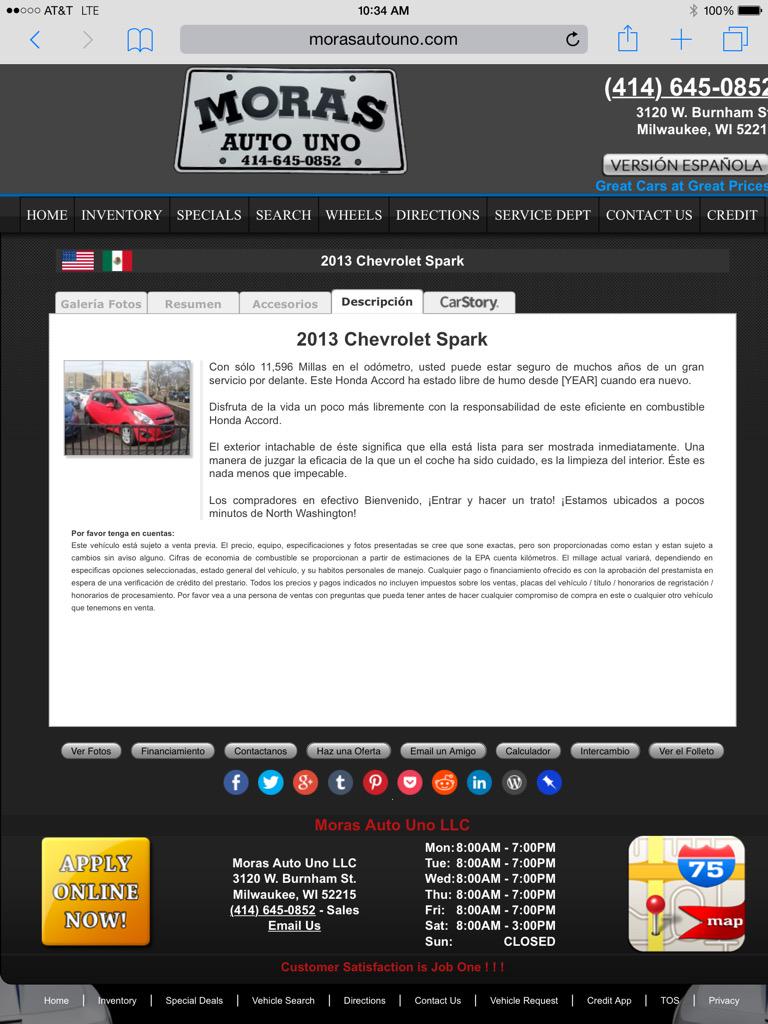 AutoCorner's tweet image. We have released our Spanish version. Current customers please call. #spanish #websites #autocorner #usedcardealers