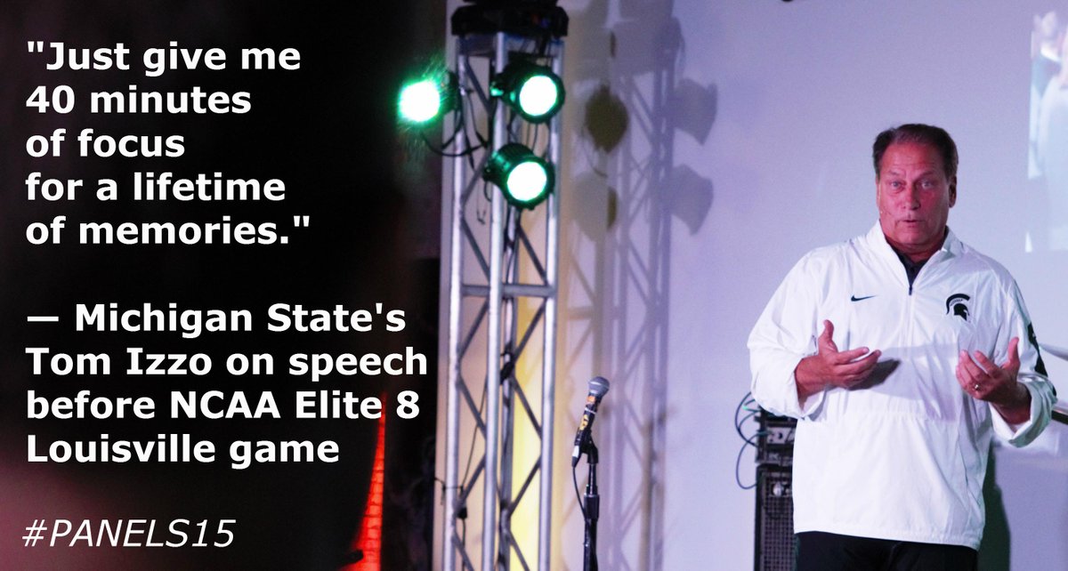 wearecavallo's tweet photo. #MichiganState's #TomIzzo inspired at #PANELS15 | An excerpt: http://t.co/GbyLjDzNCp #SPDoes #GoBeyond #GrandRapids http://t.co/lHVPgapXQf