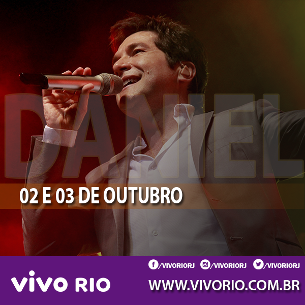 O príncipe <a href="/cantordaniel/">Daniel</a> está chegando no Vivo Rio! Dias 02 e 03 de Outubro \o/ Ingressos: goo.gl/WJDp4c