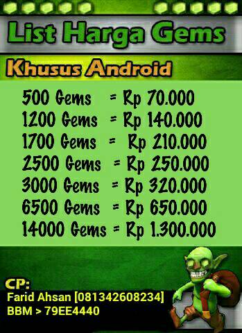 jualgemscoc_'s tweet photo. Jasa isi gems COC terpercaya. Silahkan cek testimoni kami. #jasaisigems #jualgems #isigemscoc #JokowiTurunDolarTurun http://t.co/4epC5mlpVx