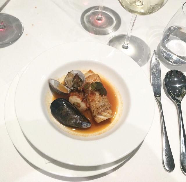 TheYBFs's tweet photo. Another taster for October: Wild turbot with a mussel clam broth and blue nasturtium @cornishgrill @Tate #ybfwinner http://t.co/fMcIhAw9hm