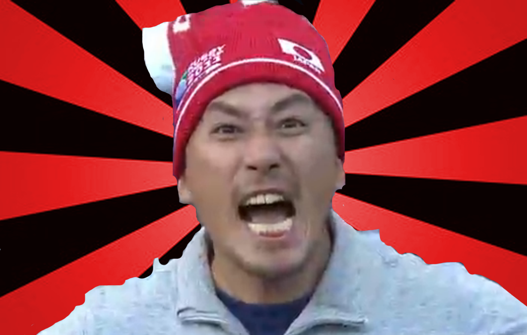 Euro1664's tweet image. Les supporters Japonais devant l&apos;arbitrage du match. #SCOJAP #SCOvJPN #ECOJAP #RWC #RWC0215 #Rugby #RugbyWorldCup