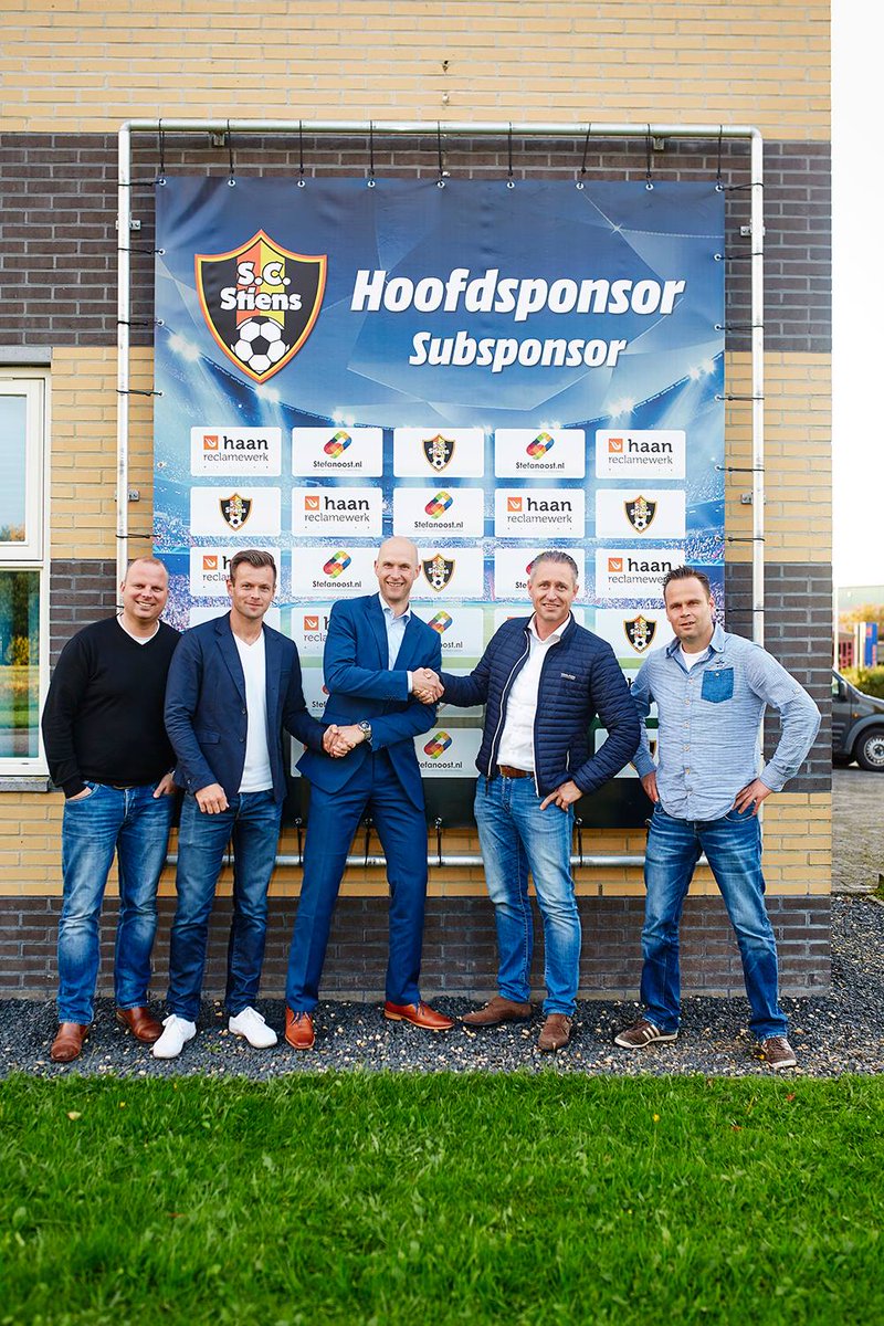 <a href="/HaanReclamewerk/">Haan Reclamewerk</a> en <a href="/stefanoost/">Stefan Oost</a> slaan handen ineen als sponsoren van <a href="/scstiens/">Sportclub Stiens</a>. Op een sportieve toekomst!! #scoren
