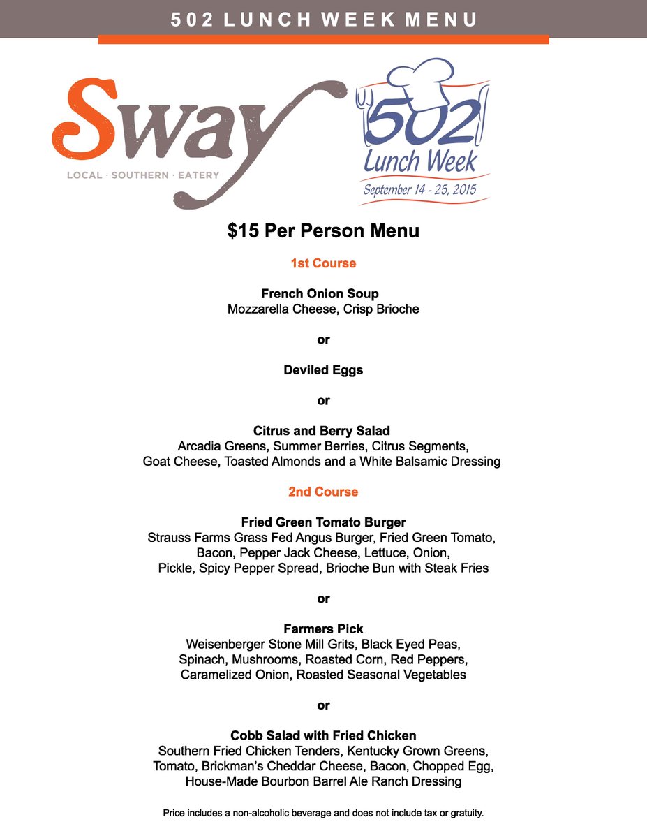 HyattLou's tweet photo. We’re getting ready for lunch at @SwayLouisville! We hope to see you there! #502LunchWeek http://t.co/rE58uBX1nz