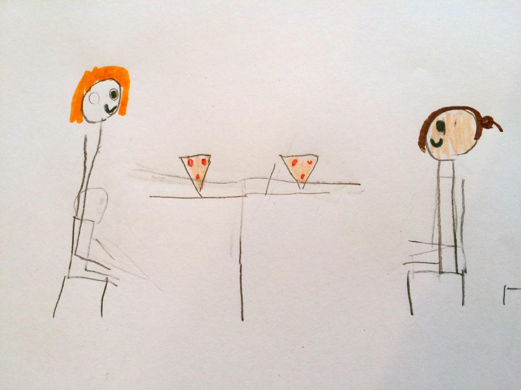myforrealname's tweet photo. Today, we get Pizza and stick bodies. #paleEd #artworkbyKade http://t.co/1pYeoSch8e