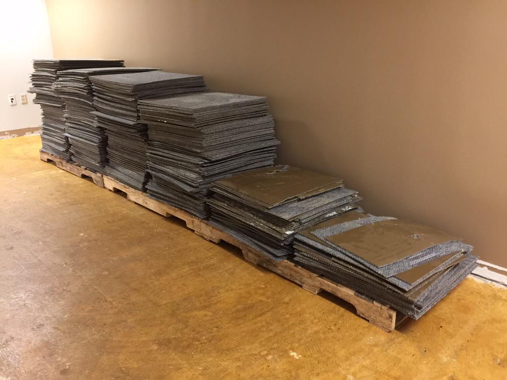 Carpet squares ready 4 Coalition 4 the Homeless <a href="/HDR_Inc/">HDR</a> Orlando office donated 4 reuse! #sustainability <a href="/KimSosArch/">Kim Sosalla-Bahr</a>