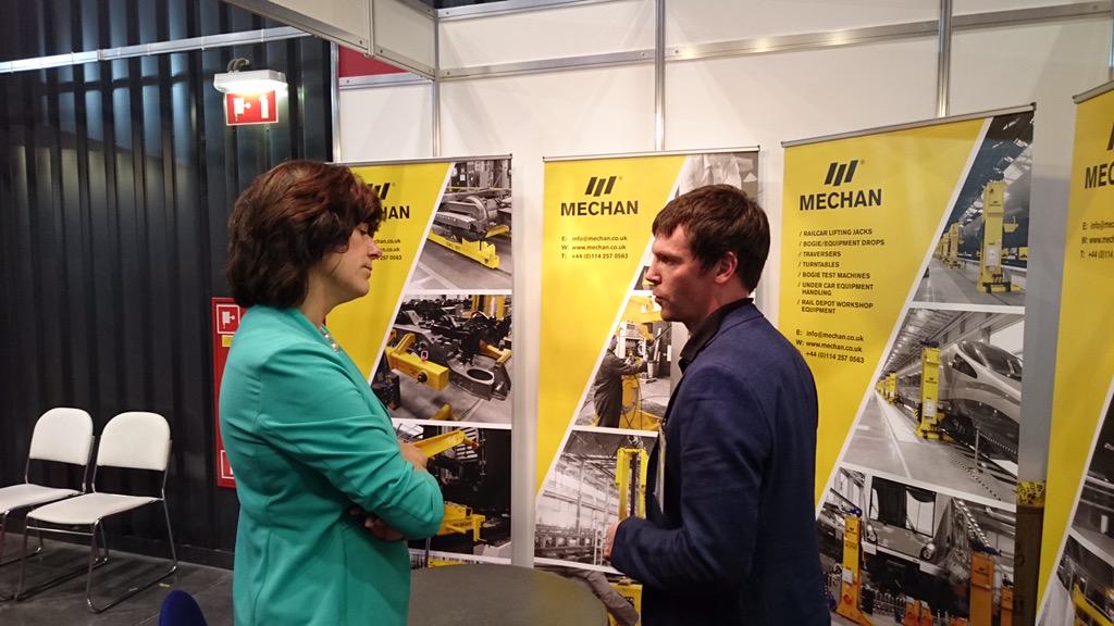 mechanuk's tweet photo. @claire4devizes with our Sales Engineer Lee Pitts #Trako2015 @therailalliance @railindustry @KarenC_Pera http://t.co/29vI5GUhK2