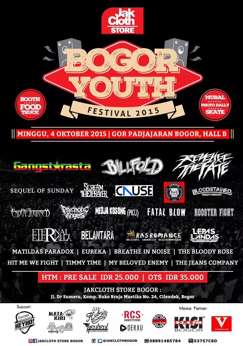 Billfold perform jam 8 malam di Gor Padjajaran Bogor, datang yah genks! Di tunggu kehadiran nya #cheersupforlife