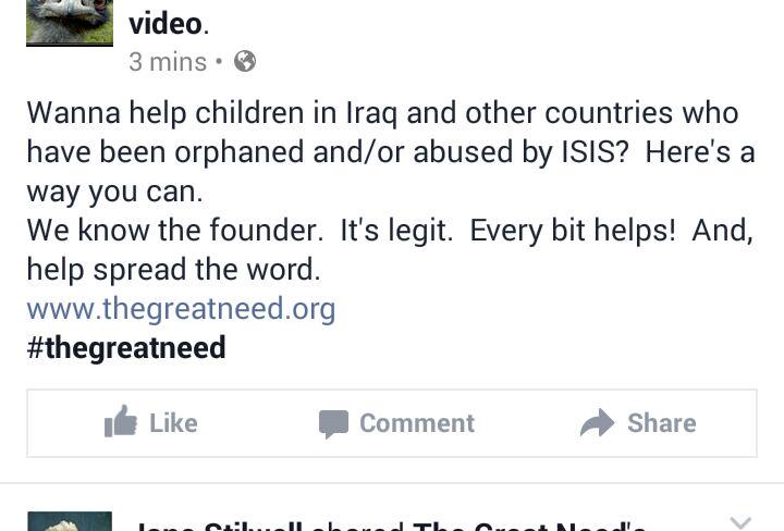 Some friends of mine posted this on FB. thegreatneed.org