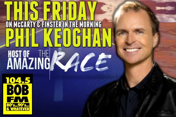 1045BobFM's tweet photo. This Friday @MikeyZEROE reunites with Host of the @AmazingRace_CBS: @PhilKeoghan on McCarty &amp; Finster in the Morning! http://t.co/08NpBXyzZX