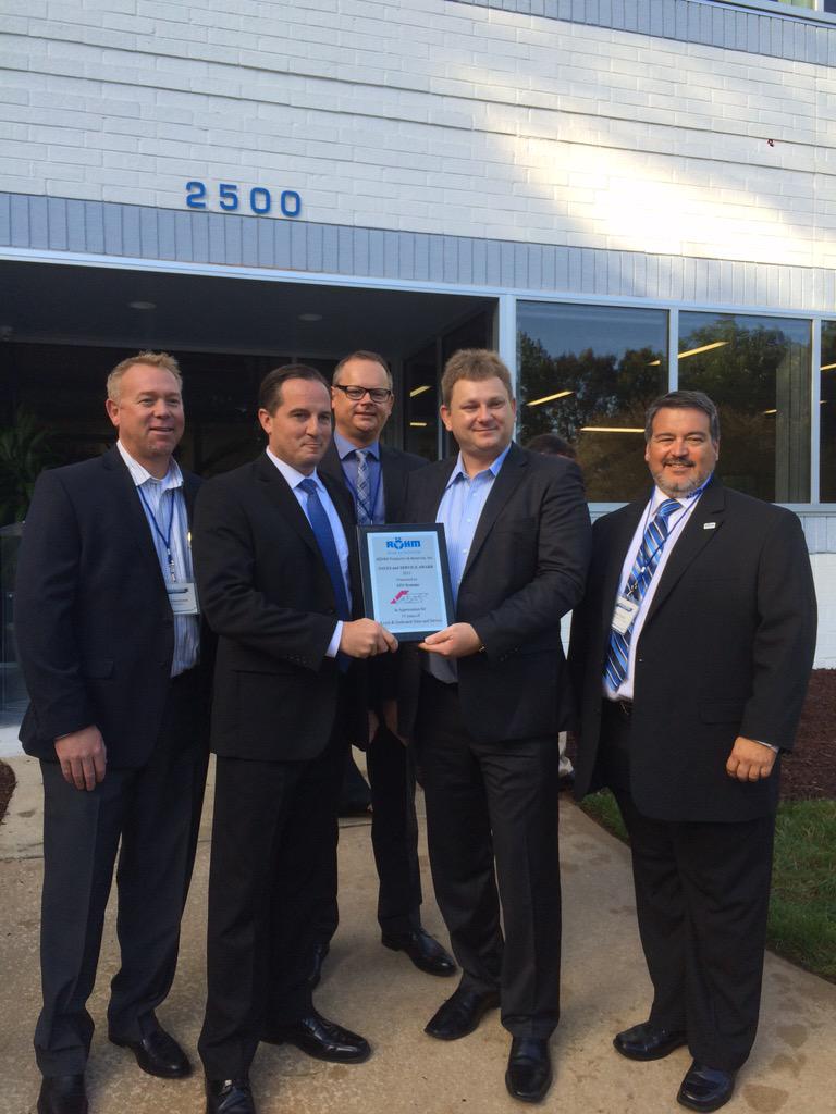Ats_Systems_'s tweet photo. Our CEO @allengoad receiving a Sales and Service award  at the grand opening of @RohmUSA #atssystems #rohm #award http://t.co/nQ7aEataBo