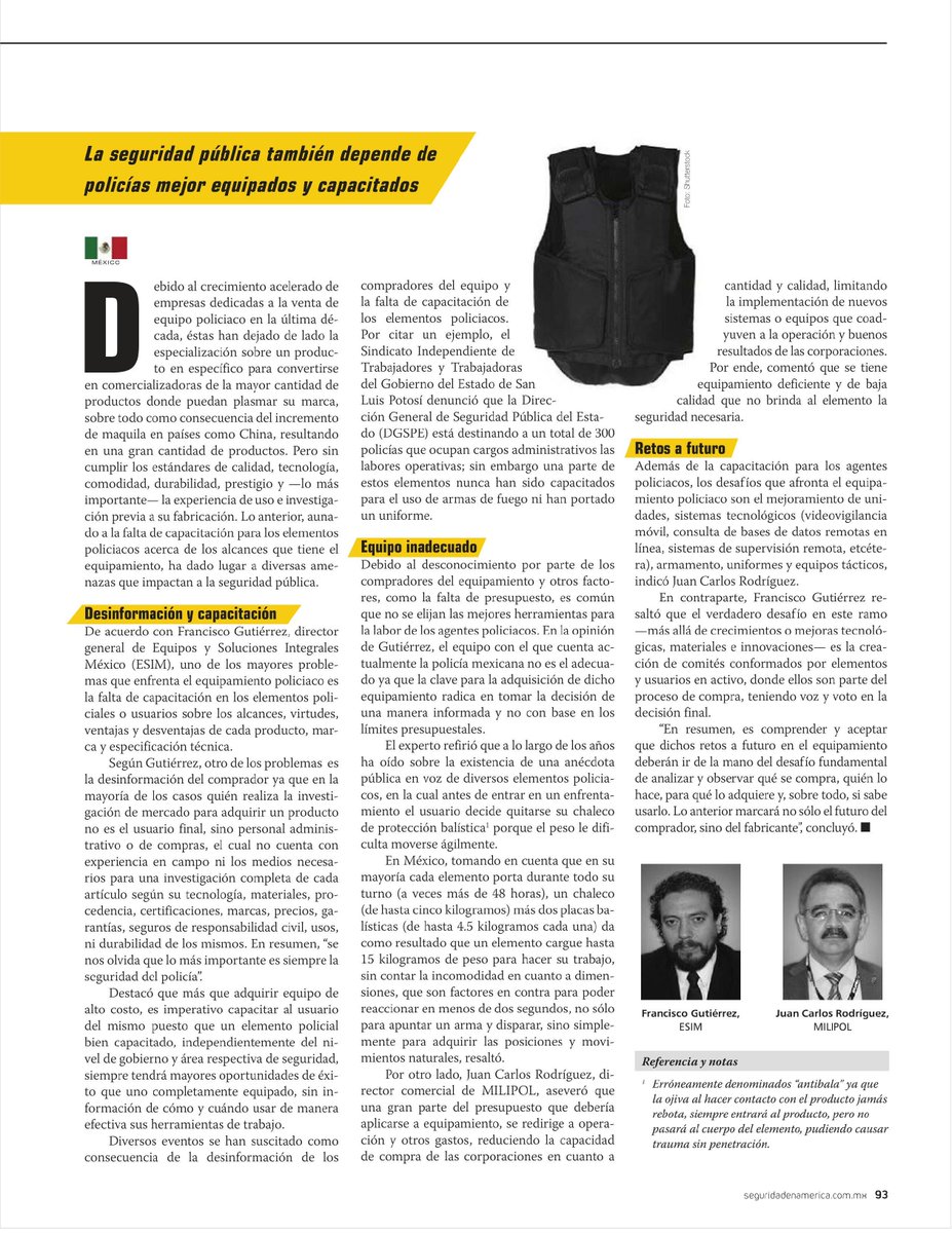 esimtactical's tweet photo. Revista Seguridad en América - La realidad del equipamiento policiaco http://t.co/IoWBKUhEYk