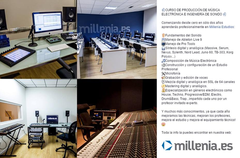 CURSO DE PRODUCCIÓN DE MÚSICA ELECTRÓNICA E INGENIERÍA DE SONIDO en Millenia :) millenia.es/escuela/formac…