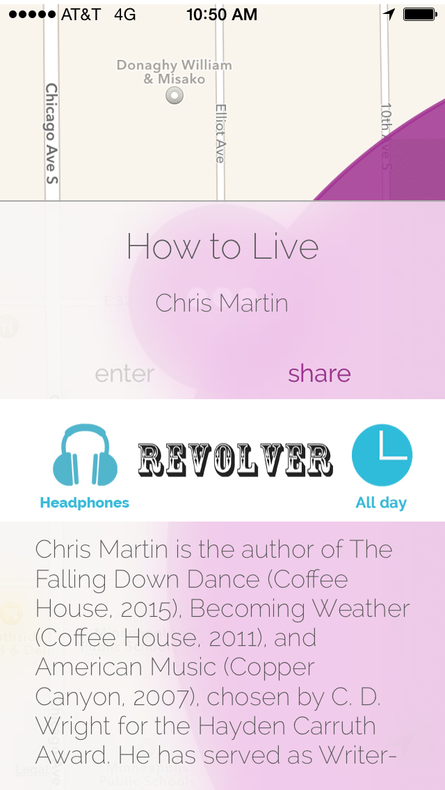 leavapp's tweet photo. @loftliterary Chris Martin's 'How to Live' live in #powderhorn. Hear on site via @leavapp x @revolver_cares! #poetry http://t.co/eYRoyLoTer
