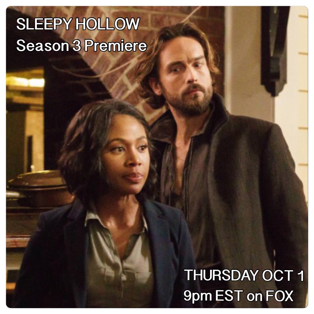 #SleepyHollow Fandom! Don't forget the 2nd Tribulation is upon us! Season 3 starts Oct 1st at 9pm EST #Ichabbie 😍