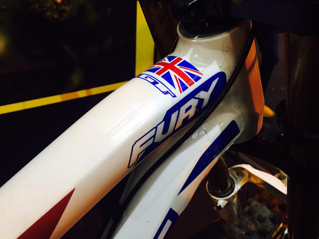 ChrisHDrives's tweet photo. @CycleShow @rachelatherton's World Champion Fury on the @GTBicycles stand. Come and see it on stand C41. http://t.co/SC5r9huUaQ