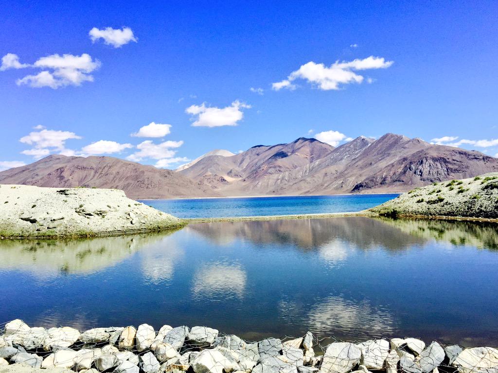Pangong lake is ❤️ at first sight. #LadakhLove #IncredibleIndia