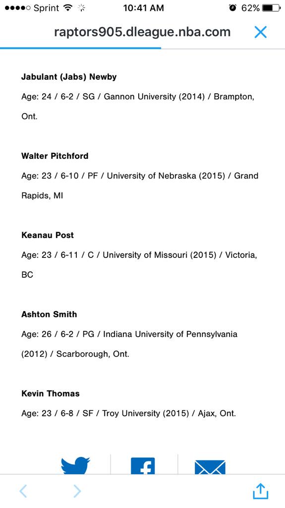 Chris_Reichert's tweet photo. The Raptors 905 announce they have invited 5 players from their open tryouts to training camp #NBADL http://t.co/pFpIqo4GxZ