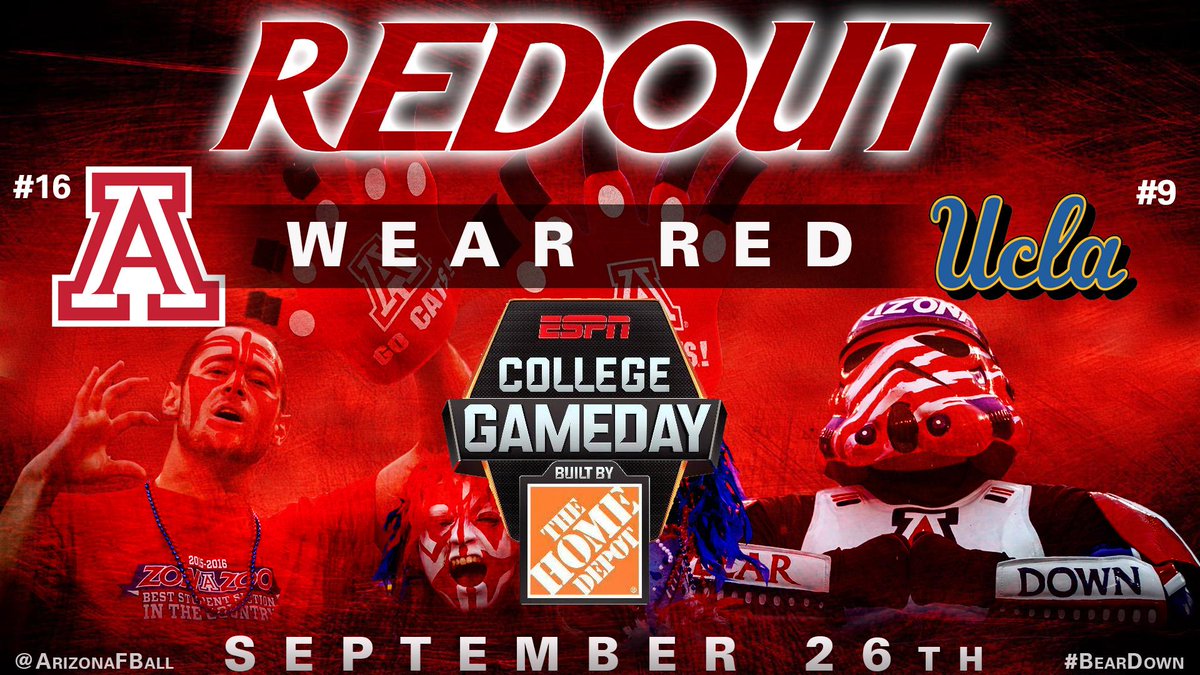 AZATHLETICS's tweet photo. Three more days. Who's ready?
6 am: @CollegeGameDay 
5 pm: #UCLAvsAZ
#GetUp4GameDay #BeThere:
http://t.co/ls4VHRMzGa http://t.co/DbPSYUnjZI