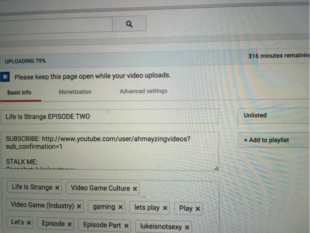 LukeIsNotGaming's tweet image. I’ve been uploading the new life is strange episode for TWO DAYS (it’s over an hour long) pls kill me