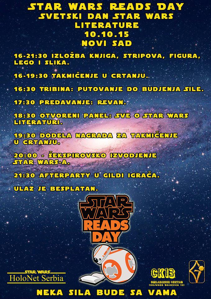 HoloNetSerbia's tweet image. Raspored #dešavanja na Star Wars Reads Day-u. #swrdns #NoviSad