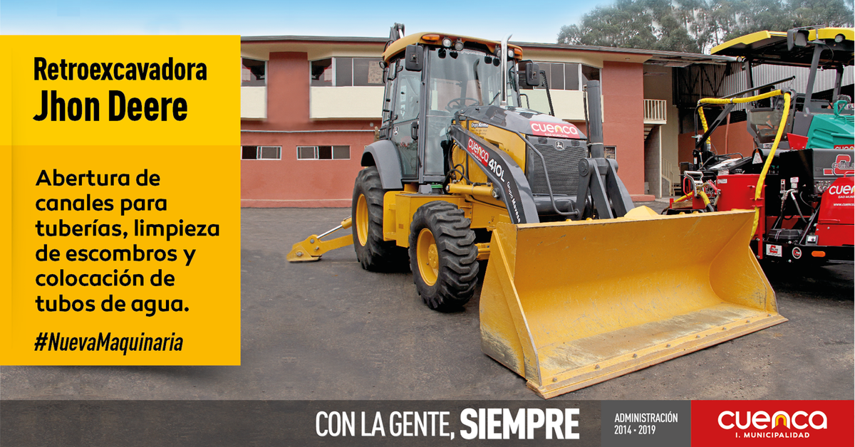 MarceloHCabrera's tweet photo. Entregamos a la ciudadanía la #NuevaMaquinaria con el único objetivo de mejorar la vialidad del cantón #PorCuenca http://t.co/X662YNubZZ