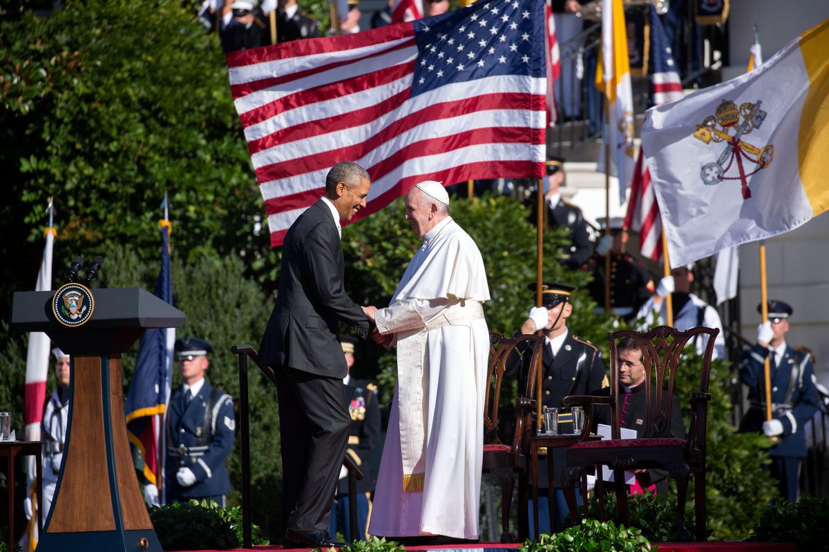 "Your message of love and hope has inspired so many people across our nation and around the world" —<a href="/POTUS/">President Donald J. Trump</a> #PopeInDC