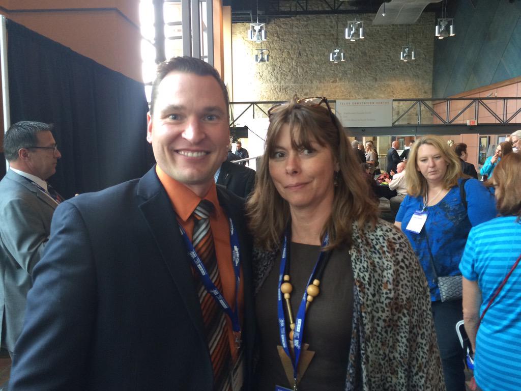 DeronBilous's tweet photo. Happy to have the chance to chat w/Sharlene Brown,@BlackDiamond_AB Mayor #AUMA2015 #OpenHouse #adleg #abndp http://t.co/WXqRUoJm6f
