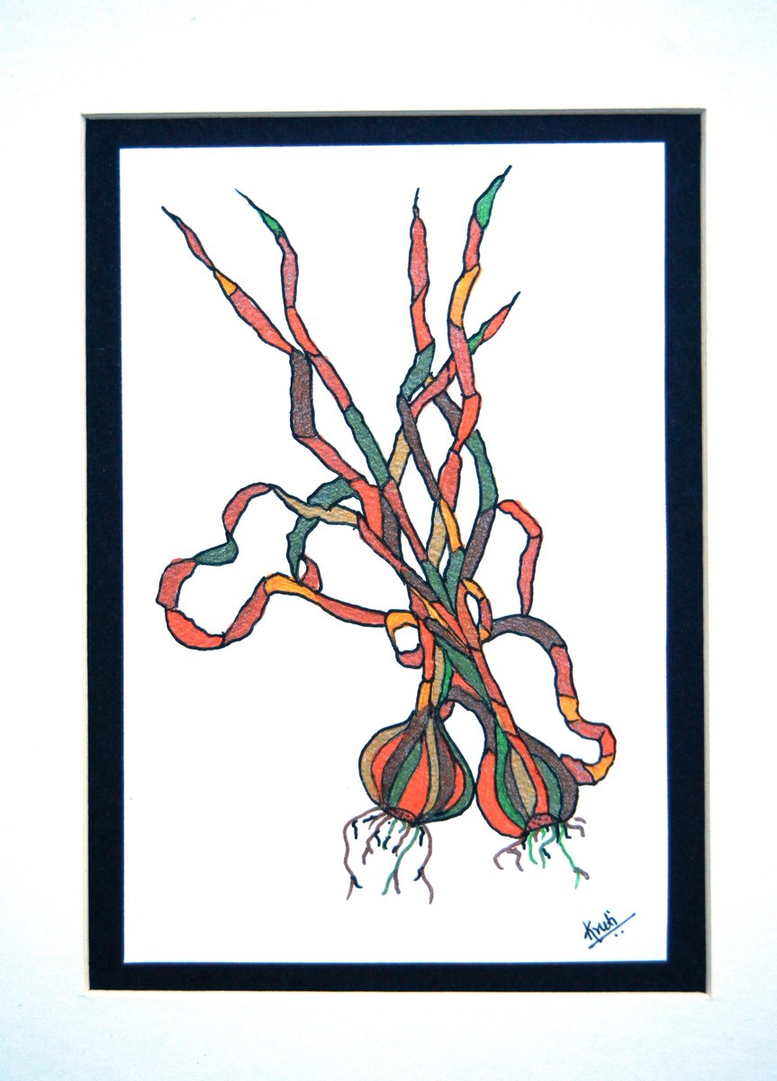 KrutisKreations's tweet photo. #Stilllife painting, #contemporary , #house warming gift, #fineart , #scalions, #penandink http://t.co/FgwgYUupY1
