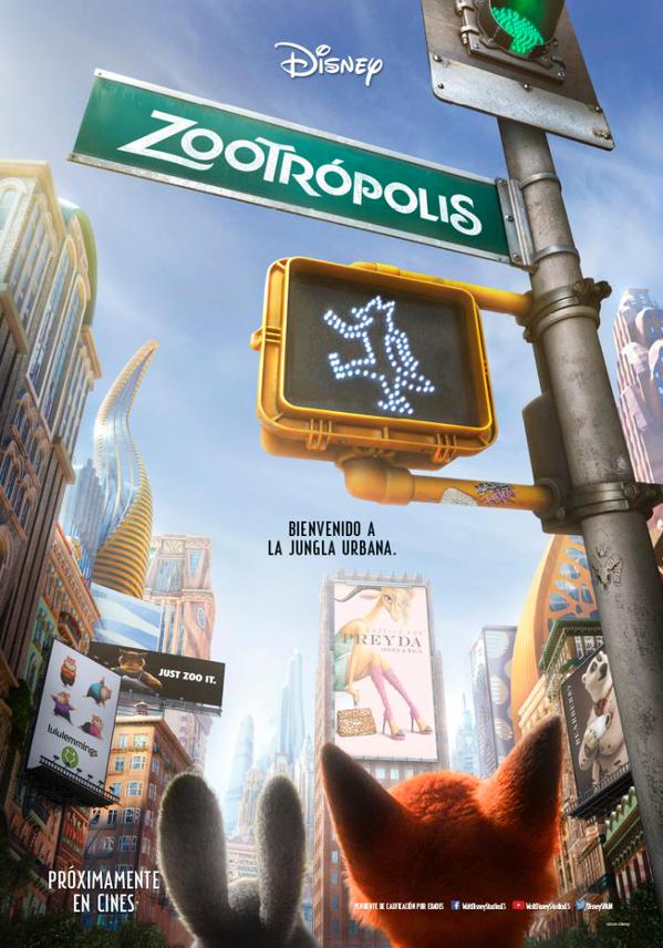 TuFraseDisney's tweet photo. Disfruta de esta animalada de teaser poster. 'Zootrópolis', en cines en febrero de 2016. http://t.co/QuKqIABlNn