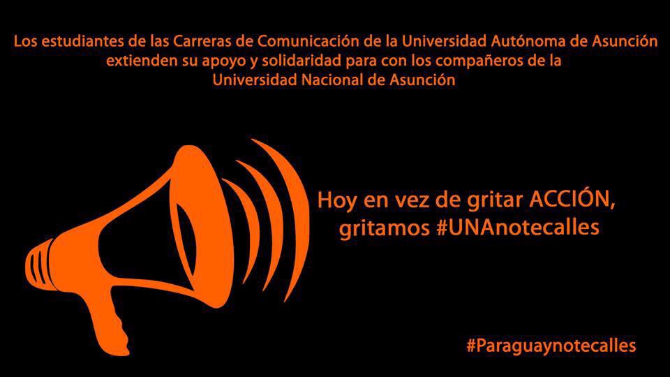 PauloMetello's tweet photo. Yo apoyo a los estudiantes del Paraguay #UNAnotecalles #Paraguaynotecalles #betaforever http://t.co/gh4HmCPprz