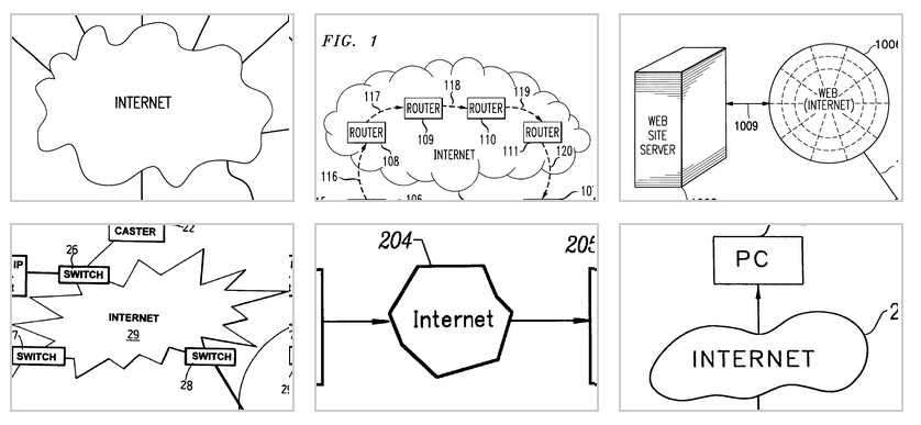 veltman's tweet photo. The shape of the internet, according to patent drawings: http://t.co/wDFqdqAxpI http://t.co/zHljhF9X01
