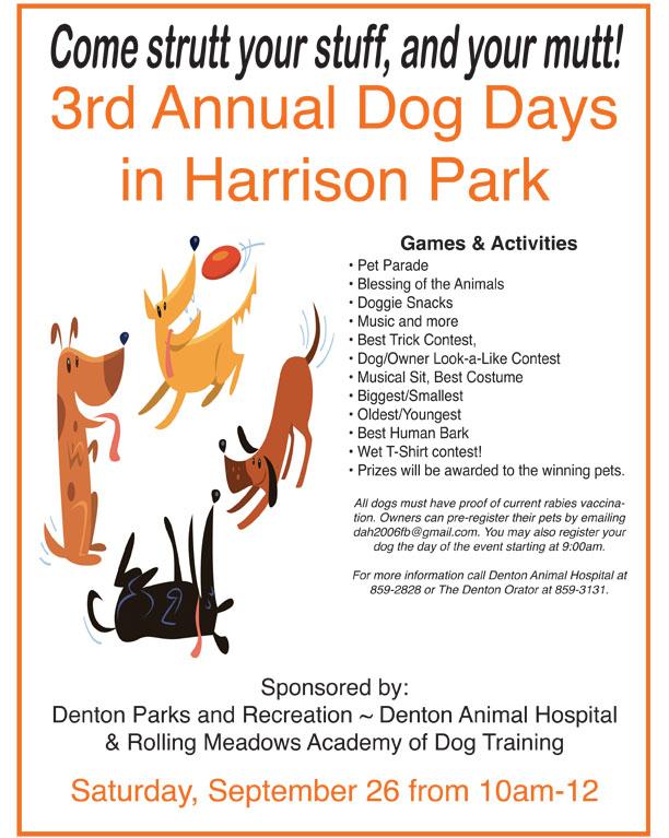 visitlexington1's tweet photo. Take your dogs out to the 3rd Annual Dog Days in Harrison Park in Denton on Saturday, Sept. 26. http://t.co/iI5UQGx1UN