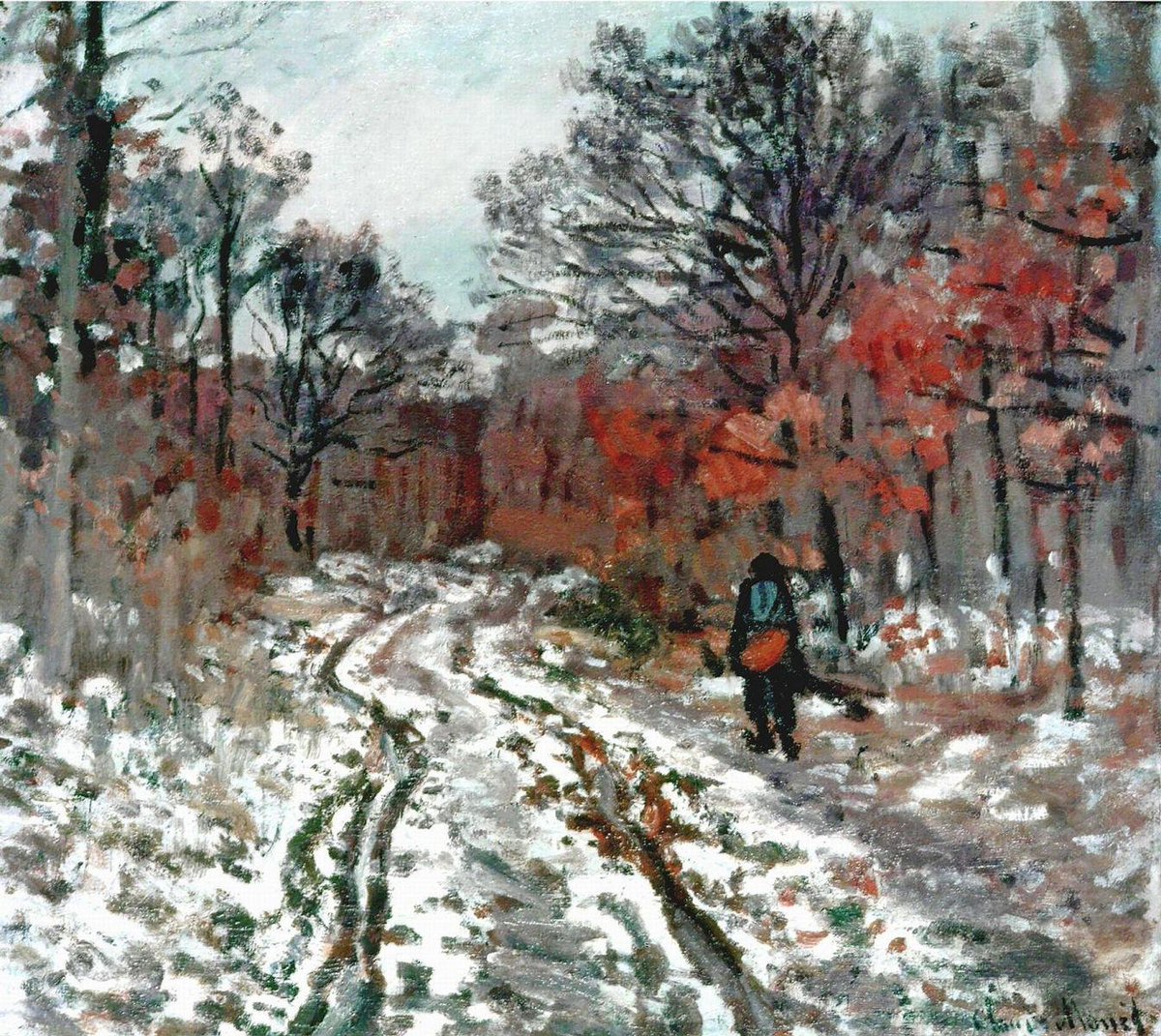 AlessandroForn6's tweet image. Claude #MONET, "PATH THROUGH THE FOREST, SNOW EFFECT" 1870 #ilovemonet #art #twitart #artwit #artist #iloveart #snow
