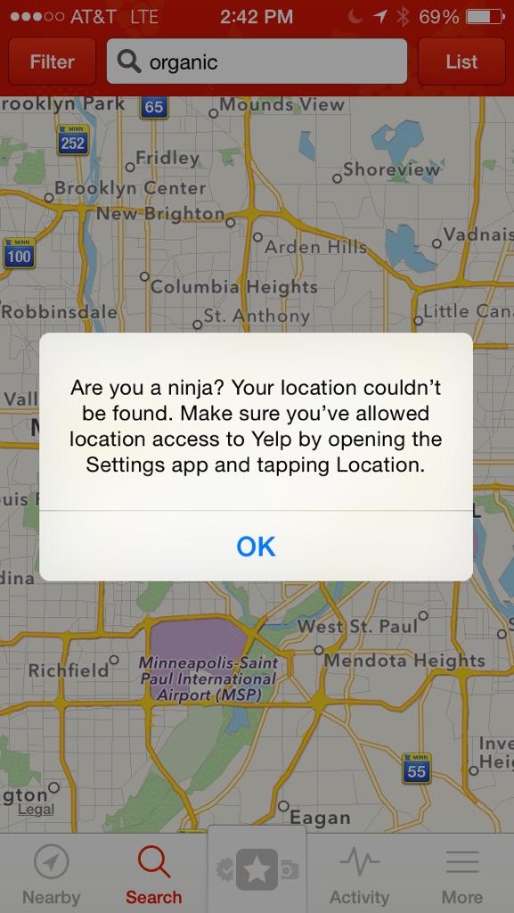 MattCareyHockey's tweet image. Apparently I am a ninja , thanks yelp #dataproblems