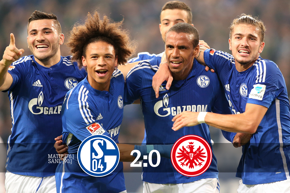 s04's tweet photo. ABPFIFF! 
04. Sieg in Serie, Platz 3!
#S04SGE http://t.co/p7iSiD2U6H