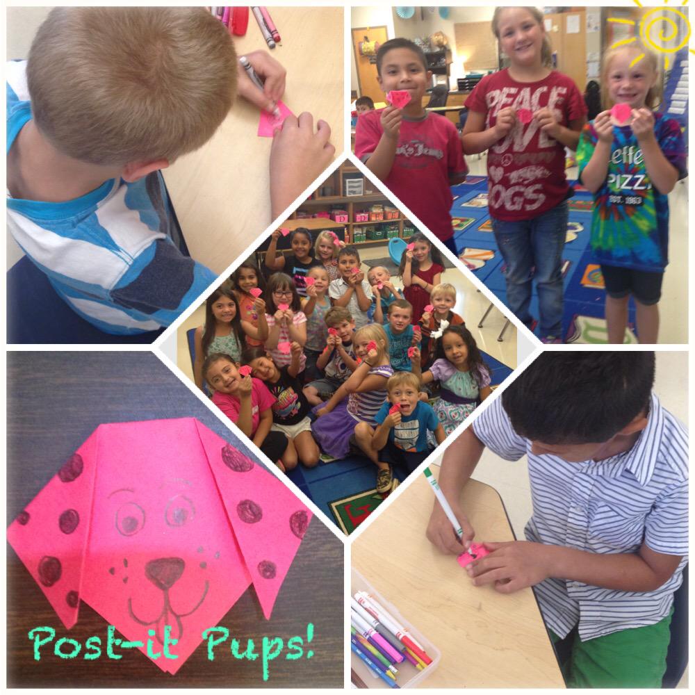 CahoonsKinders's tweet photo. We use precise words when writing about How-to Make a Post it Pup! http://t.co/NYeqqWmEVv