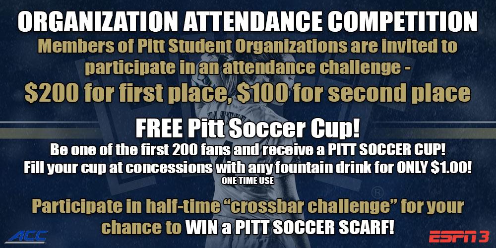 Pitt_WSOC's tweet photo. TOMORROW: Pitt students, join us for a student org. attendance competition! First place prize is $200! 

#ALLIN http://t.co/3vShCVCHKT