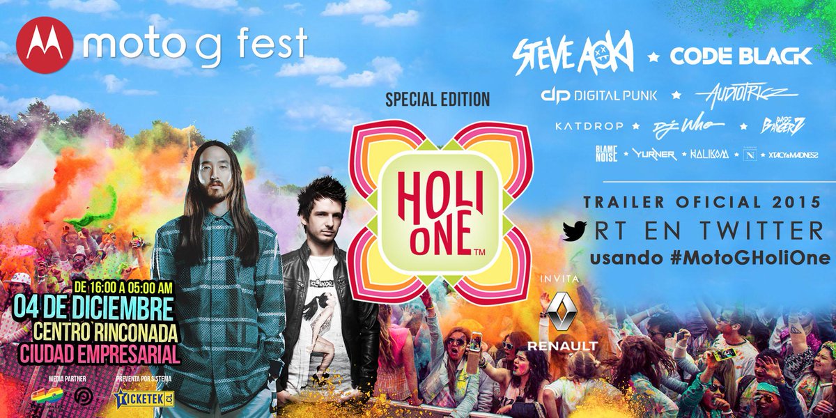 vendidochilecl's tweet photo. RT  Trailer Moto G Fest Holi One! http://t.co/nq7Pz4pByO #MotoGHoliOne  Etiqueta 1 amigo y gana Meet&amp;Greet ! http://t.co/f9euDPFgxY